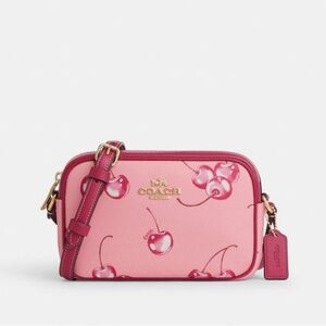 New COACH Mini Jamie Camera Bag With Cherry Print